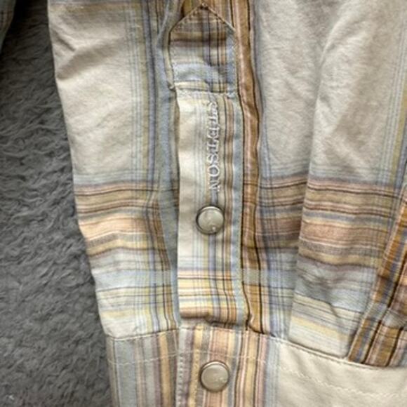 Stetson Men's 2XL Pearl Snap Western Shirt Long Sleeves Pointed Flap Pocket - Picture 6 of 11